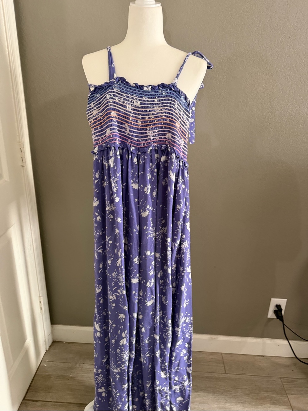Free People Lavender Floral Wide Leg Jumpsuit